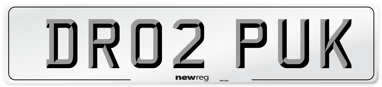 DR02 PUK Number Plate from New Reg